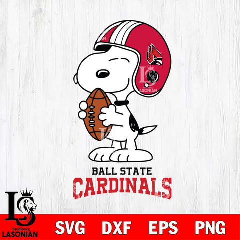 Ball State Cardinals Snoopy Rugby Svg Eps Dxf Png File, NCAA svg , Digital Download , Instant Download, Cricut File