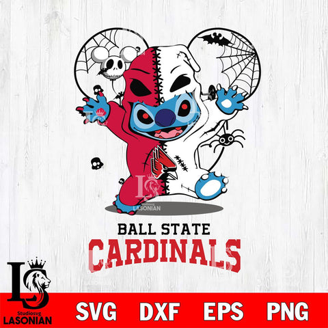 Ball State Cardinals Stitch Horror Halloween 2 Svg Eps Dxf Png File, Digital Download, Instant Download