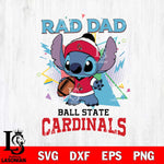 Ball State Cardinals Stitch Rad Dad SVG DXF EPS PNG FILE, NCAA File Cut,Digital Download,Instant Download