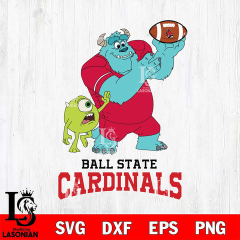 Ball State Cardinals Sully & Mike Football Cricut,Christmas SVG DXF EPS PNG FILE, NCAA Digital Download,Instant Download, Silhouette