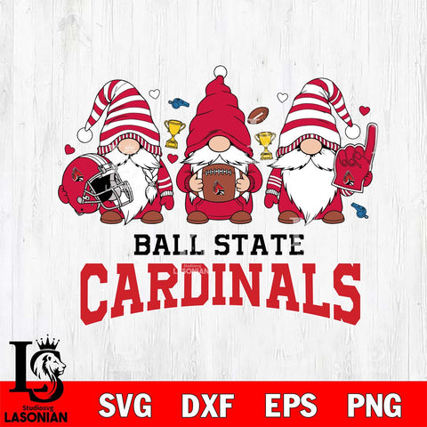 Ball State Cardinals Three Gnome File Cut, NCAA SVG, Digital Download , Criucut , Silhouette