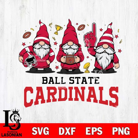 Ball State Cardinals Three Gnome FAN File Cut, NCAA SVG, Digital Download , Criucut , Silhouette