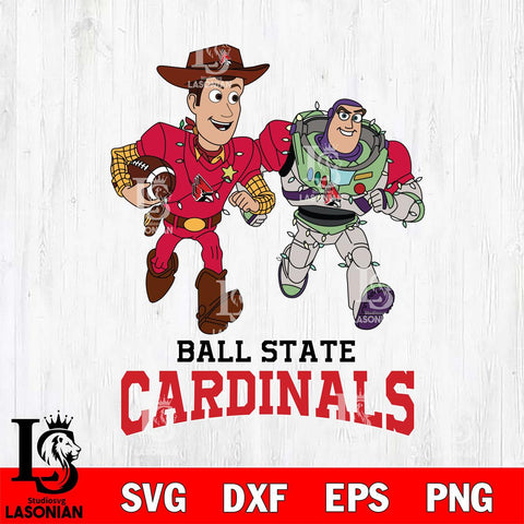 Ball State Cardinals Woody & Buzz Lightyear Football Cricut,Christmas SVG DXF EPS PNG FILE, NCAA Digital Download,Instant Download, Silhouette