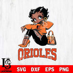 Baltimore Orioles Betty Boop Black Fan Girl Svg Eps Dxf Png File, Digital Download, Instant Download