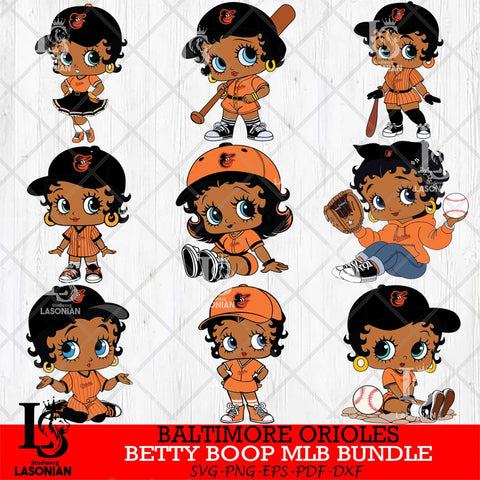 Baltimore Orioles  Betty Boop MLB Bundle 9 SVG Eps Dxf Png File, Bundle MLB svg, Digital Download, Instant Download