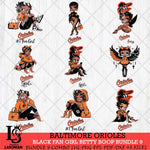 Baltimore Orioles Black Fan Girl Betty Boop Bundle 9, Svg Eps Dxf Png File, Digital Download