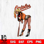 Baltimore Orioles Black Fan Girl Harley Quinn MLB Svg Eps Dxf Png File, Digital Download, Instant Download