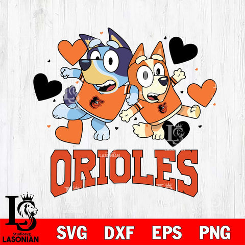 Baltimore Orioles Bluey & Bingo 10 Svg Eps Dxf Png File, MLB svg, Digital Download, Instant Download