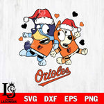 Baltimore Orioles Bluey Christmas 2 Svg Eps Dxf Png File, Digital Download