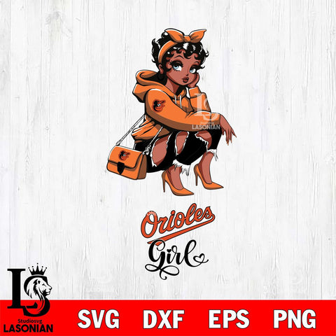 Baltimore Orioles Fashion Black Fan Girl Betty Boop