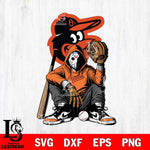 Baltimore Orioles MLB Jason Voorhees Halloween SVG Svg Eps Dxf Png File, Digital Download, Instant Download