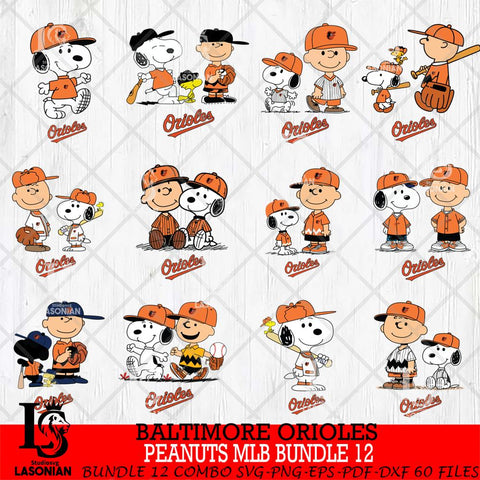 Baltimore Orioles Peanuts MLB Bundle 12 Svg Eps Dxf Png File,Bundle MLB File Cut,Digital Download,Instant Download,MLB Svg Files