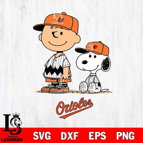 Baltimore Orioles Snoopy and Charlie brown Smile Sport Svg Eps Dxf Png File, MLB File Cut,Digital Download,Instant Download,MLB Svg Files