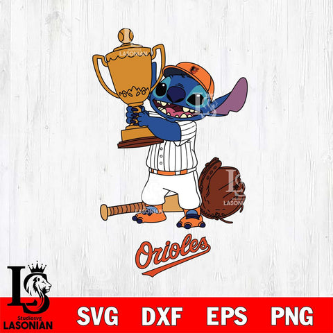 Baltimore Orioles Stitch Baseball Champion SVG DXF EPS PNG FILE, MLB File Cut, Digital Download,Instant Download, Silhouette, Stitch Cricut
