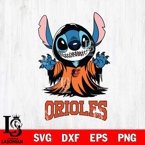 Baltimore Orioles Stitch Ghost Svg Eps Dxf Png File, MLB svg, Digital Download, Instant Download