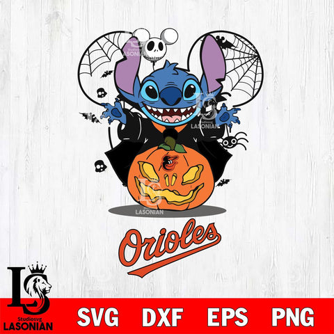 Baltimore Orioles Stitch Horror Halloween Svg Eps Dxf Png File, Digital Download, Instant Download