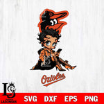 Baltimore Orioles Style Black Fan Girl Betty Boop