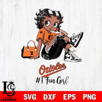 Baltimore Orioles #1 Black Fan Girl Betty Boop