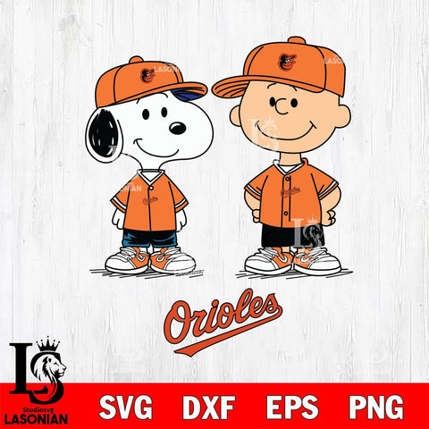 Baltimore Orioles snoopy and charlie brown baseball Svg Eps Dxf Png File, MLB File Cut,Digital Download,Instant Download,MLB Svg Files