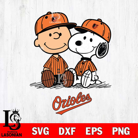 Baltimore Orioles snoopy and charlie brown sit baseball Svg Eps Dxf Png File, MLB File Cut,Digital Download,Instant Download,MLB Svg Files
