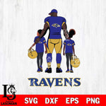 Baltimore Ravens 3 Father and son Rugby SVG DXF EPS PNG FILE,NFL SVG, Father day Digital Download,Instant Download, Silhouette
