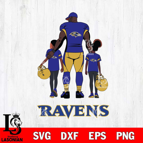 Baltimore Ravens 3 Father and son Rugby SVG DXF EPS PNG FILE,NFL SVG, Father day Digital Download,Instant Download, Silhouette