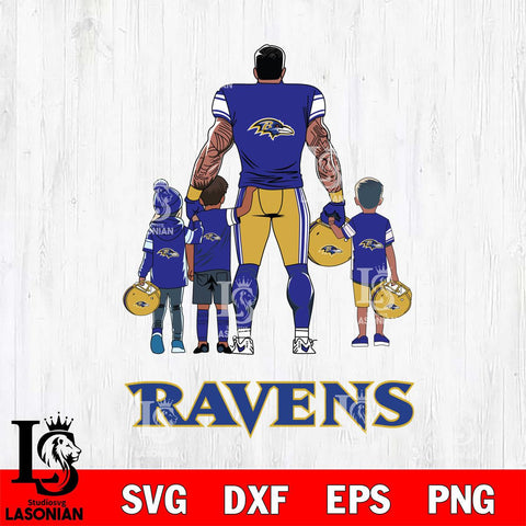 Baltimore Ravens 4 Father and son Rugby SVG DXF EPS PNG FILE,NFL SVG, Father day Digital Download,Instant Download, Silhouette