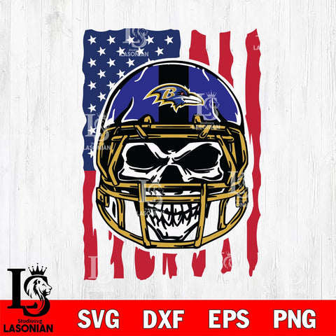 Baltimore Ravens American Skull Helmet Svg Eps Dxf Png File, Digital Download, Instant Download