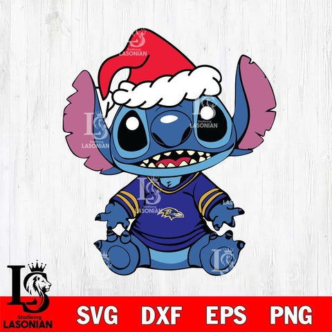 Baltimore Ravens Baby Stitch Christmas Svg Eps Dxf Png File, Digital Download, Instant Download