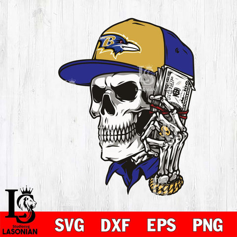 Baltimore Ravens Badass Man Skull SVG