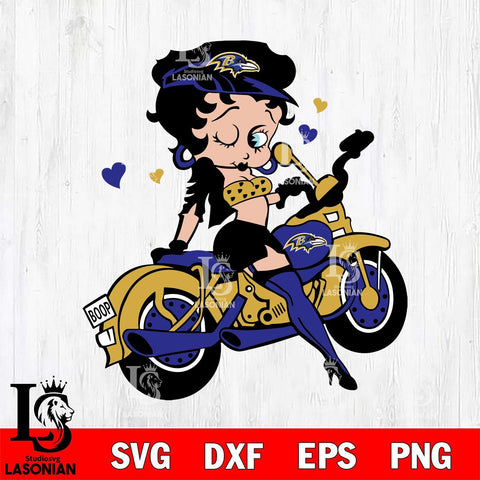 Baltimore Ravens Betty Boop And Badass Motor Svg Eps Dxf Png File, Digital Download, Instant Download