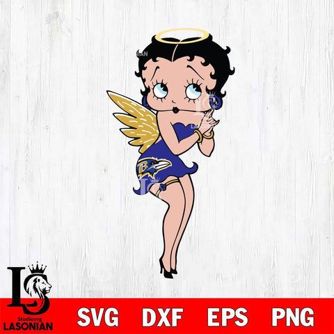 Baltimore Ravens Betty Boop Angel Svg Eps Dxf Png File, Digital Download, Instant Download