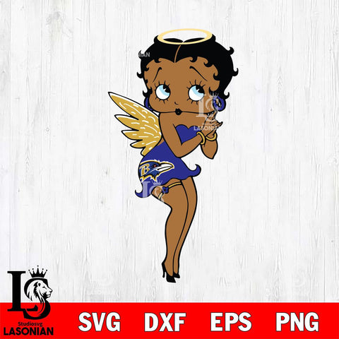 Baltimore Ravens Betty Boop Angel SVG Svg Eps Dxf Png File, Digital Download, Instant Download