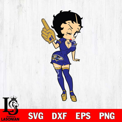 Baltimore Ravens Betty Boop Cheering Svg Eps Dxf Png File, Digital Download, Instant Download