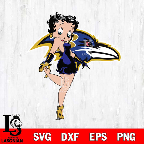 Baltimore Ravens Betty Boop Girl Fan Svg Eps Dxf Png File, Digital Download, Instant Download