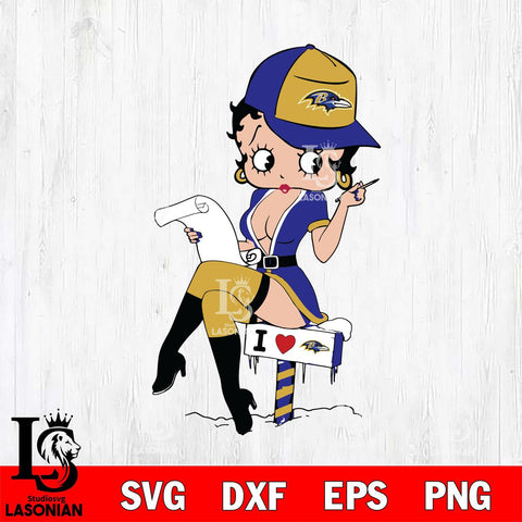Baltimore Ravens Betty Boop Sexy Fan Svg Eps Dxf Png File, Digital Download, Instant Download