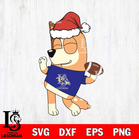 Baltimore Ravens Bluey Chilli Christmas Svg Eps Dxf Png File, Digital Download, Instant Download