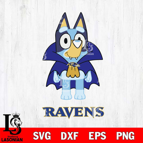 Baltimore Ravens Bluey Dracula Halloween Svg Eps Dxf Png File, Digital Download, Instant Download