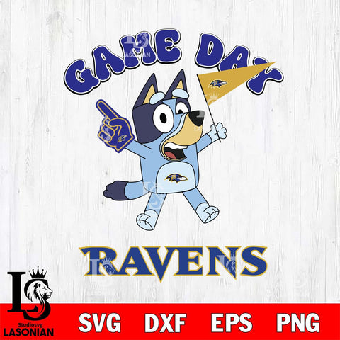 Baltimore Ravens Bluey Game Day Svg Eps Dxf Png File, Digital Download, Instant Download