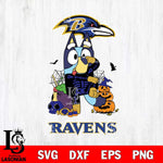 Baltimore Ravens Bluey Halloween NFL 2 Svg Eps Dxf Png File, Digital Download, Instant Download