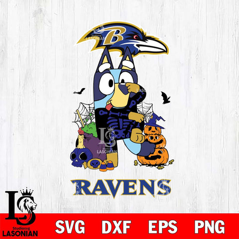 Baltimore Ravens Bluey Halloween NFL 2 Svg Eps Dxf Png File, Digital Download, Instant Download