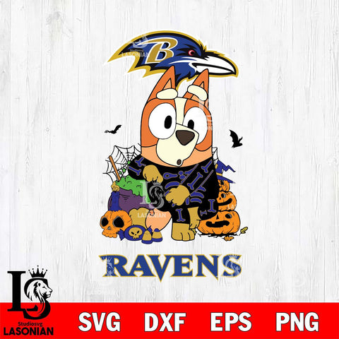 Baltimore Ravens Bluey Halloween NFL Svg Eps Dxf Png File, Digital Download, Instant Download