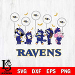 Baltimore Ravens Bluey Halloween Spooky Svg Eps Dxf Png File, Digital Download, Instant Download