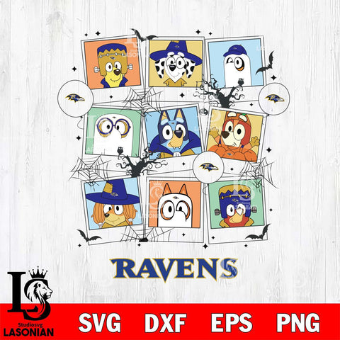 Baltimore Ravens Bluey Halloween Sport Svg Eps Dxf Png File, Digital Download, Instant Download