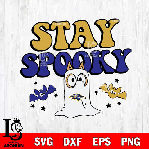 Baltimore Ravens Bluey Halloween Stay Spooky Svg Eps Dxf Png File, Digital Download, Instant Download