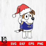 Baltimore Ravens Bluey Jack Christmas Svg Eps Dxf Png File, Digital Download, Instant Download