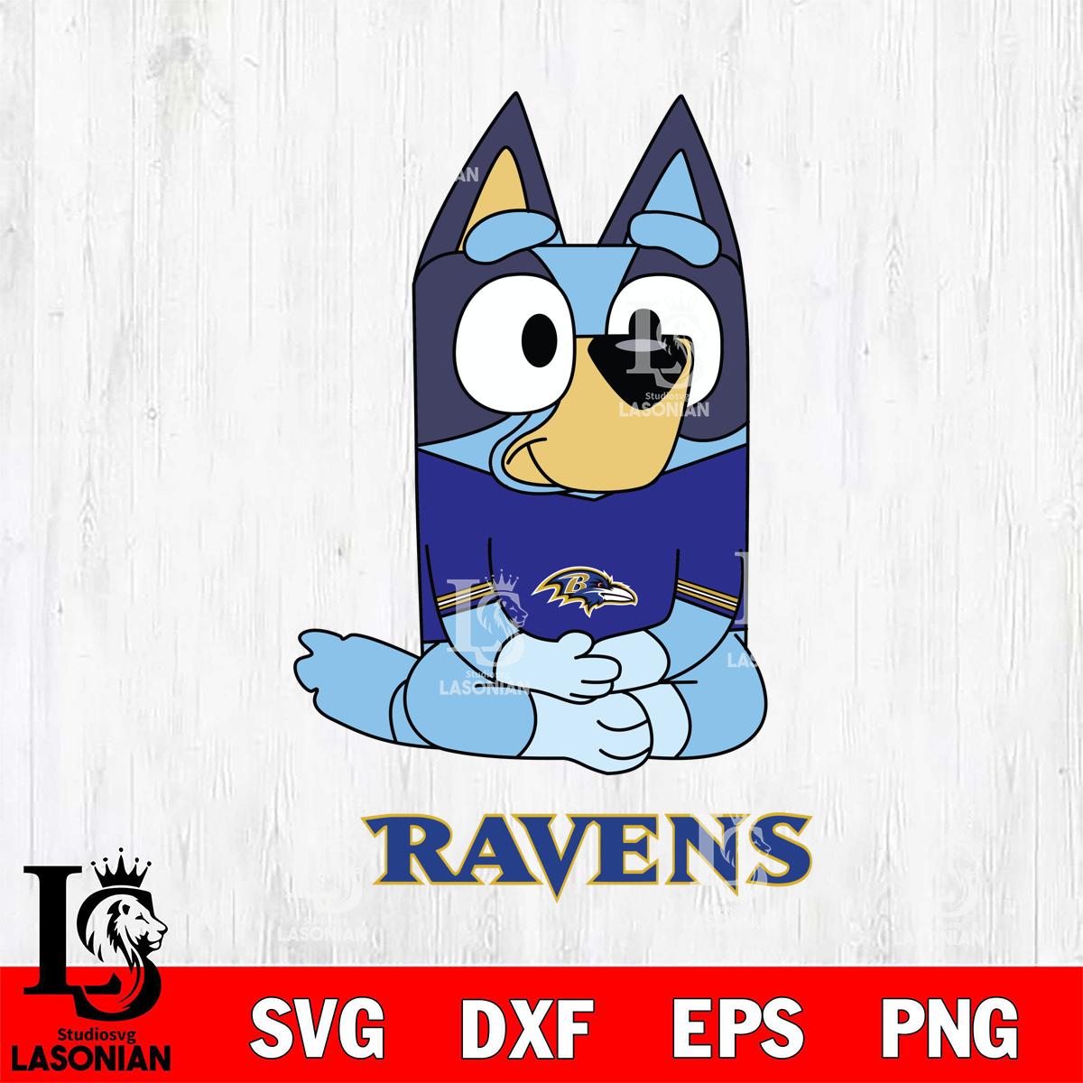 Baltimore Ravens Bluey Styles Football – lasoniansvg