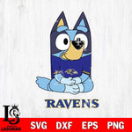 Baltimore Ravens Bluey Styles Football Cricut Files,Bluey Svg file,Digital Download ,Instant Download