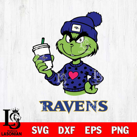 Baltimore Ravens Boujee Grinch Heart Christmas Svg Eps Dxf Png File,Cricut svg files, Digital Download, Instant Download