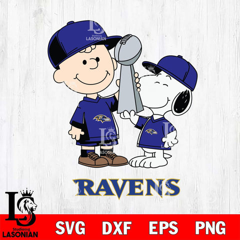 Baltimore Ravens Charlie Brown and Snoopy Champions Svg Eps Dxf Png File, NFL svg , Digital Download , Instant Download, Cricut File